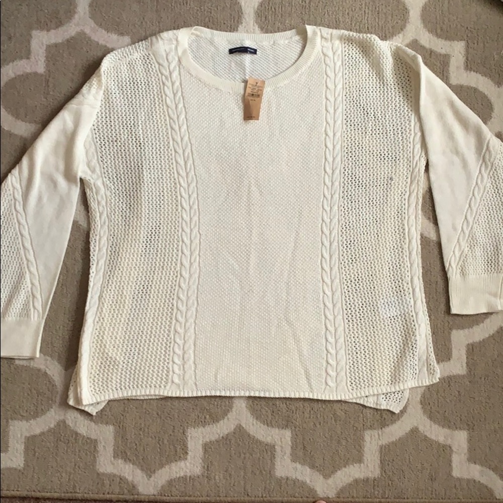 Cream Lightweight American Eagle Sweater